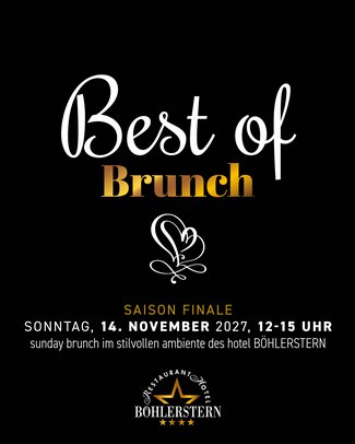 Brunch Plakat für das Best of Brunch-Saisonfinale im Hotel Böhlerstern am 14. November 2027